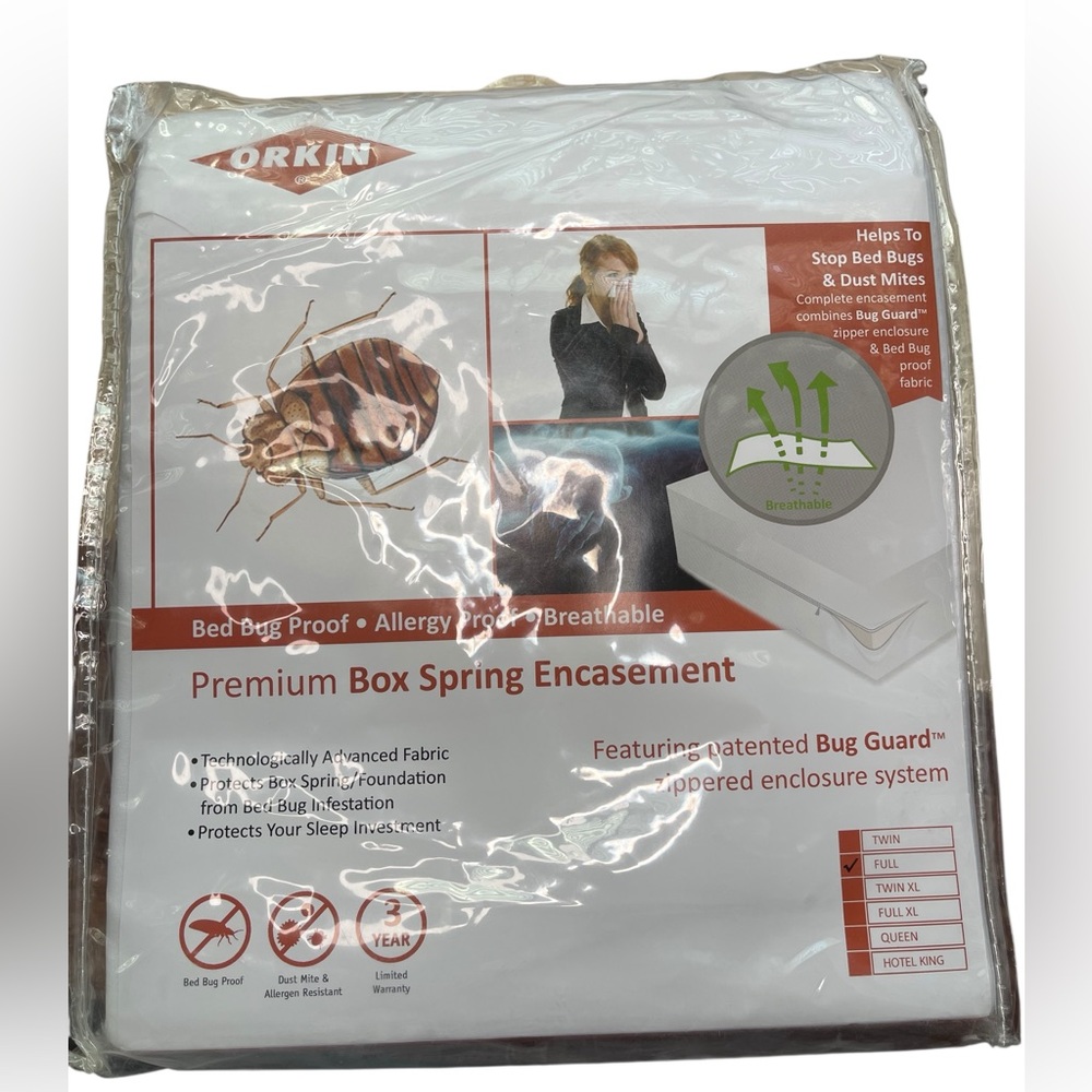 Box Spring Encasement full size bed bug, Allergens,‎ dust mite boxCR